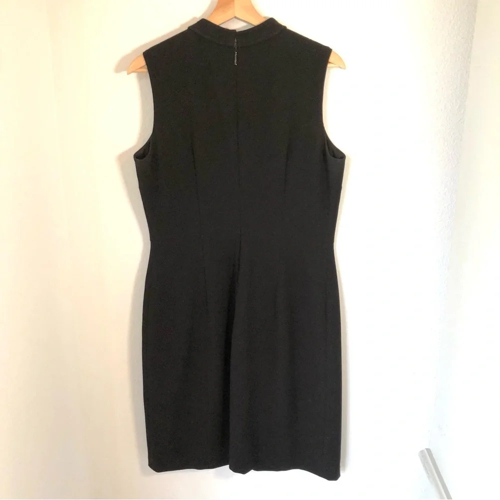 Karl Lagerfeld Black Sleeveless Dress w Asymmetric Bow at Neck Detail Women’s 10